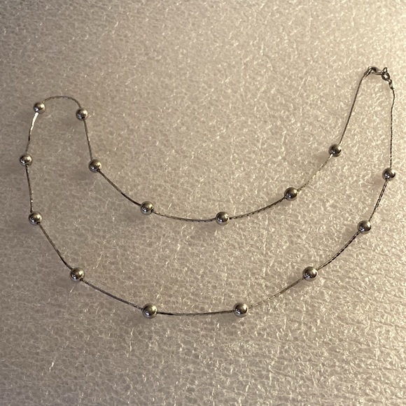 NWOT - 925 Sterling Silver Herringbone Ball Chain & Matching Stud Earrings - Picture 3 of 13